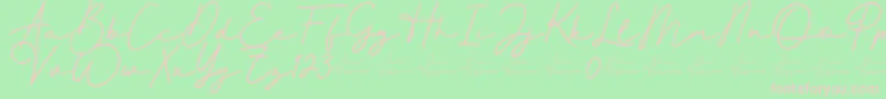 Better Signature Font-Schriftart – Rosa Schriften auf grünem Hintergrund