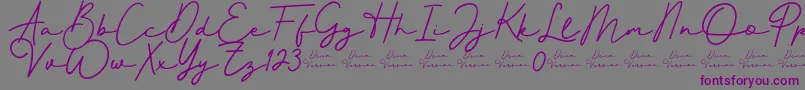 Better Signature Font-fontti – violetit fontit harmaalla taustalla