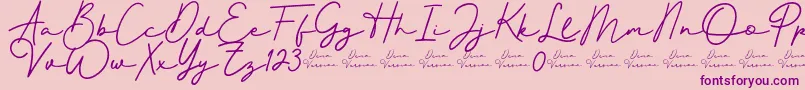 Better Signature Font-Schriftart – Violette Schriften auf rosa Hintergrund