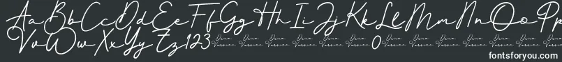 Czcionka Better Signature Font – białe czcionki na czarnym tle