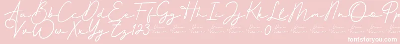 Better Signature Font-Schriftart – Weiße Schriften auf rosa Hintergrund