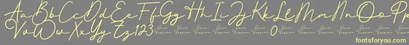 Шрифт Better Signature Font – жёлтые шрифты на сером фоне