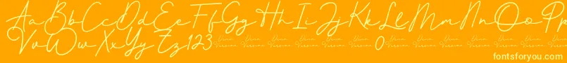 Better Signature Font-Schriftart – Gelbe Schriften auf orangefarbenem Hintergrund