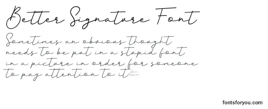 Schriftart Better Signature Font