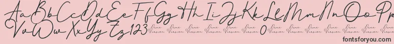 Better Signature Font-fontti – mustat fontit vaaleanpunaisella taustalla