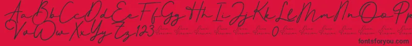 Better Signature Font Font – Black Fonts on Red Background