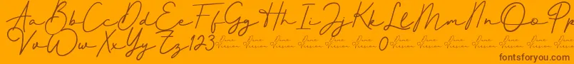 Better Signature Font-Schriftart – Braune Schriften auf orangefarbenem Hintergrund