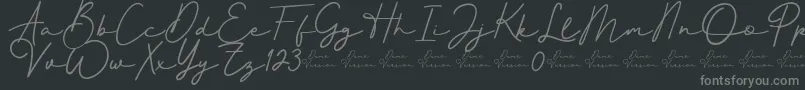 Better Signature Font-Schriftart – Graue Schriften auf schwarzem Hintergrund