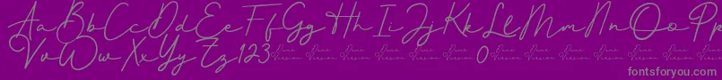 Better Signature Font-Schriftart – Graue Schriften auf violettem Hintergrund