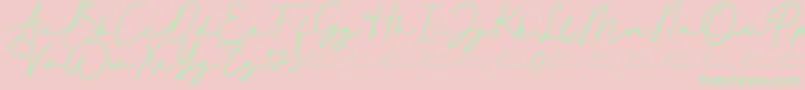 Better Signature Font Font – Green Fonts on Pink Background