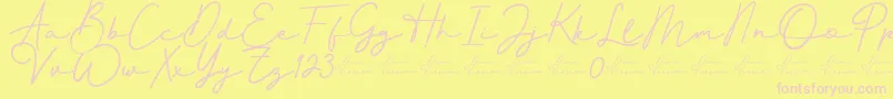 Better Signature Font-Schriftart – Rosa Schriften auf gelbem Hintergrund