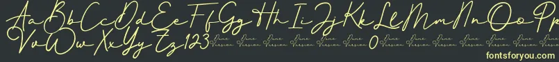 Better Signature Font Font – Yellow Fonts on Black Background