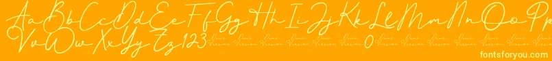 Better Signature Font-Schriftart – Gelbe Schriften auf orangefarbenem Hintergrund