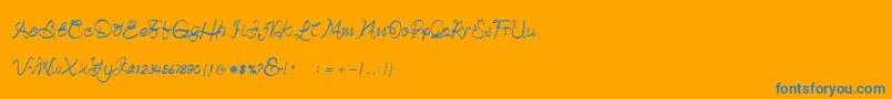 Betterday Demo-Schriftart – Blaue Schriften auf orangefarbenem Hintergrund