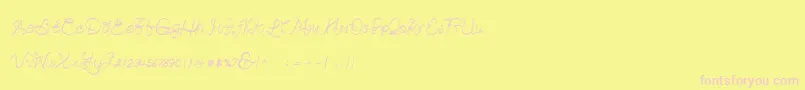 Fonte Betterday Demo – fontes rosa em um fundo amarelo