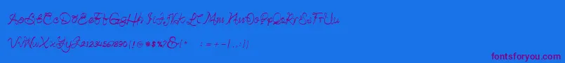 Betterday Demo-Schriftart – Violette Schriften auf blauem Hintergrund