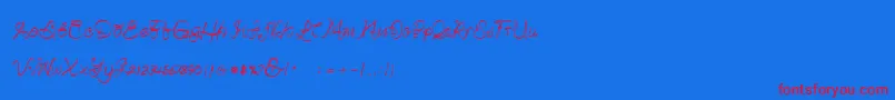 フォントBetterday Demo – 赤い文字の青い背景