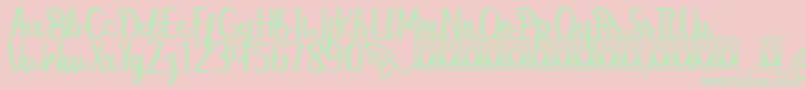 betterfly Font – Green Fonts on Pink Background