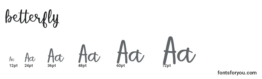 Betterfly Font Sizes