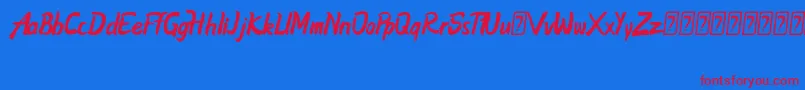 Betterize FREE Font – Red Fonts on Blue Background