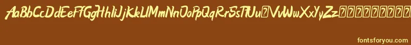 Betterize FREE-Schriftart – Gelbe Schriften auf braunem Hintergrund