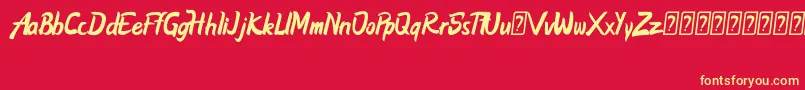Betterize FREE-Schriftart – Gelbe Schriften auf rotem Hintergrund