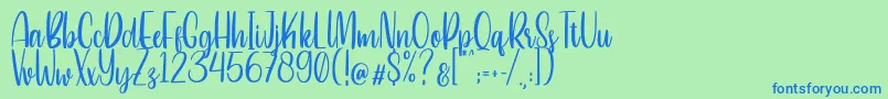 Betterlove Font – Blue Fonts on Green Background