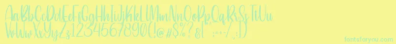 Betterlove Font – Green Fonts on Yellow Background