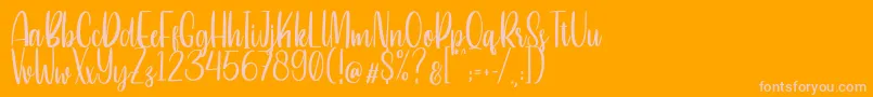 Betterlove-Schriftart – Rosa Schriften auf orangefarbenem Hintergrund