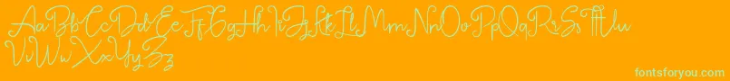 Betterlyne Personal Use Only-Schriftart – Grüne Schriften auf orangefarbenem Hintergrund