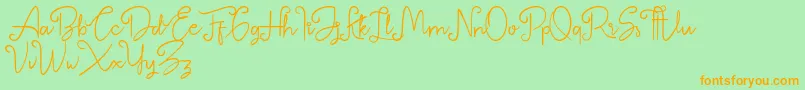 Betterlyne Personal Use Only Font – Orange Fonts on Green Background