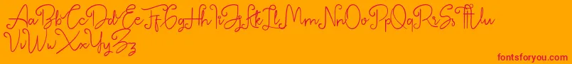 Betterlyne Personal Use Only Font – Red Fonts on Orange Background