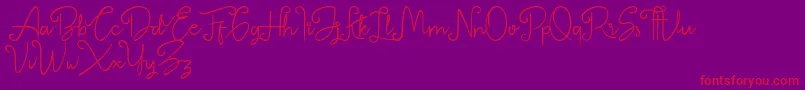 Betterlyne Personal Use Only-Schriftart – Rote Schriften auf violettem Hintergrund