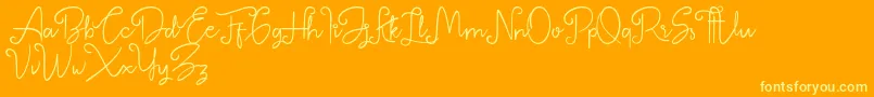 Betterlyne Personal Use Only-Schriftart – Gelbe Schriften auf orangefarbenem Hintergrund