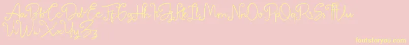 Betterlyne Personal Use Only-Schriftart – Gelbe Schriften auf rosa Hintergrund