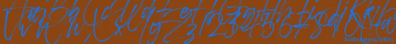 Betterworks Font – Blue Fonts on Brown Background