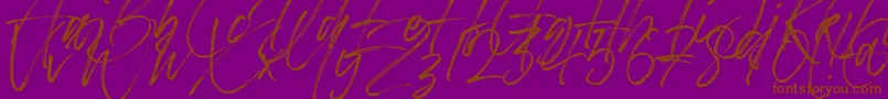 Betterworks-Schriftart – Braune Schriften auf violettem Hintergrund