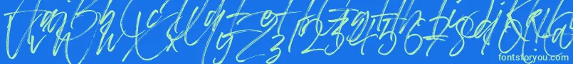 Betterworksフォントについての詳細 フォントBetterworks – 青い背景に緑のフォント