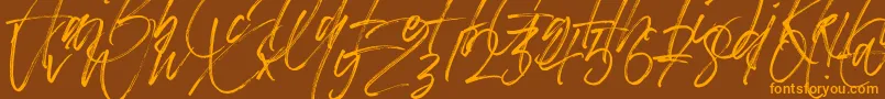 Betterworks Font – Orange Fonts on Brown Background