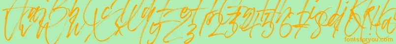 Betterworks Font – Orange Fonts on Green Background
