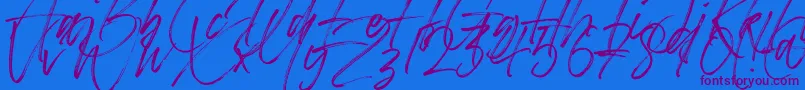 Betterworks Font – Purple Fonts on Blue Background