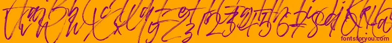 Betterworks Font – Purple Fonts on Orange Background