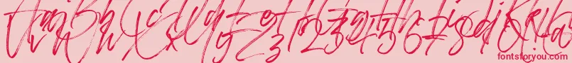 Betterworks-Schriftart – Rote Schriften auf rosa Hintergrund