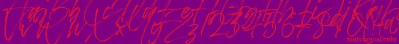 Betterworks-Schriftart – Rote Schriften auf violettem Hintergrund