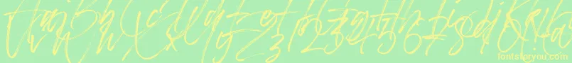 Betterworks Font – Yellow Fonts on Green Background
