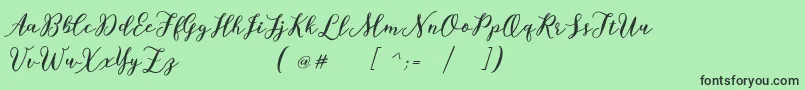Bettilafea Demo Font – Black Fonts on Green Background