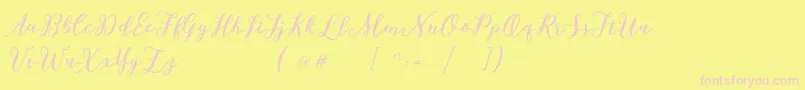 Więcej informacji o czcionce Bettilafea Demo Czcionka Bettilafea Demo – różowe czcionki na żółtym tle