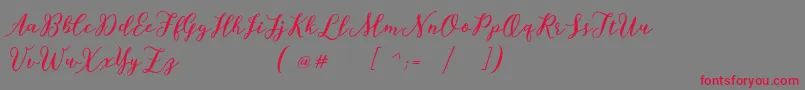 フォントBettilafea Demo – 赤い文字の灰色の背景