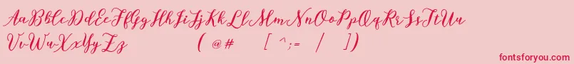 Bettilafea Demo-Schriftart – Rote Schriften auf rosa Hintergrund