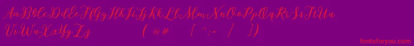 Bettilafea Demo-Schriftart – Rote Schriften auf violettem Hintergrund